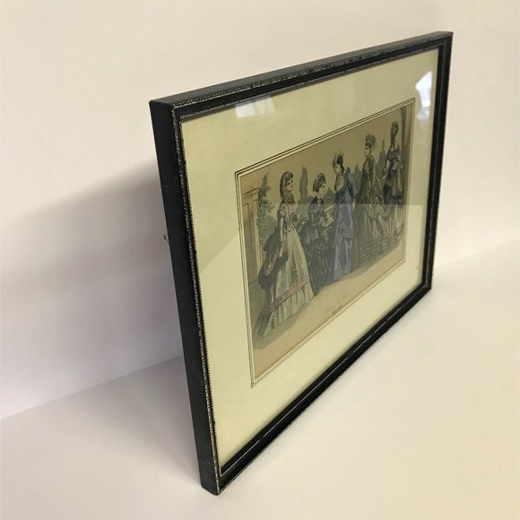 Vintage "Modes de Paris" (Fashions of Paris) Juin 1869 Framed Antique Art Print - Picture 7 of 10